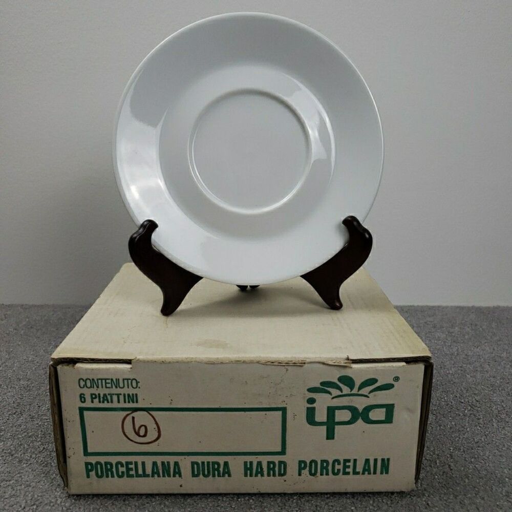 IPA Hard Porcelain Replacement Saucers 6.5" White Lavazza 6pcs